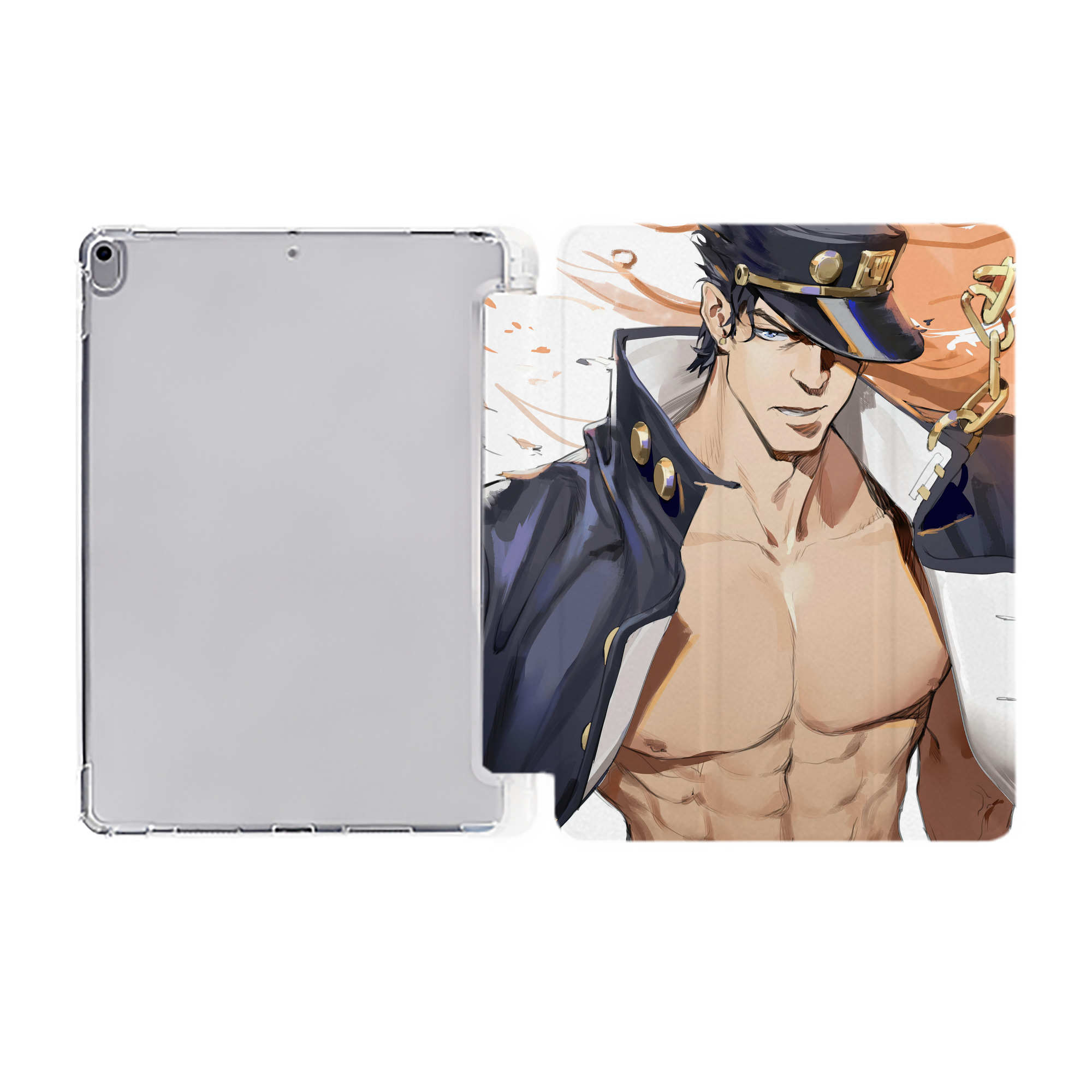 （画像用） ジョジョの奇妙な冒険 JoJo's Bizarre Adventure IPad ケース ペン収納付き 三つ折りスタンド PUレザー×シリコン 対応機種9.5/10.5/10.9インチ